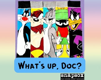 Looney Tunes Cartoon Characters Unisex Set of 5 Crew Socks Looney Tunes Cartoon Characters Unisex Set of 5 Crew Socks