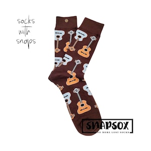 Calcetines de guitarra acústica: calcetines divertidos y cómodos para amantes de la música: regalo único para guitarristas: calcetines con temática novedosa. * ¡Envío gratis!