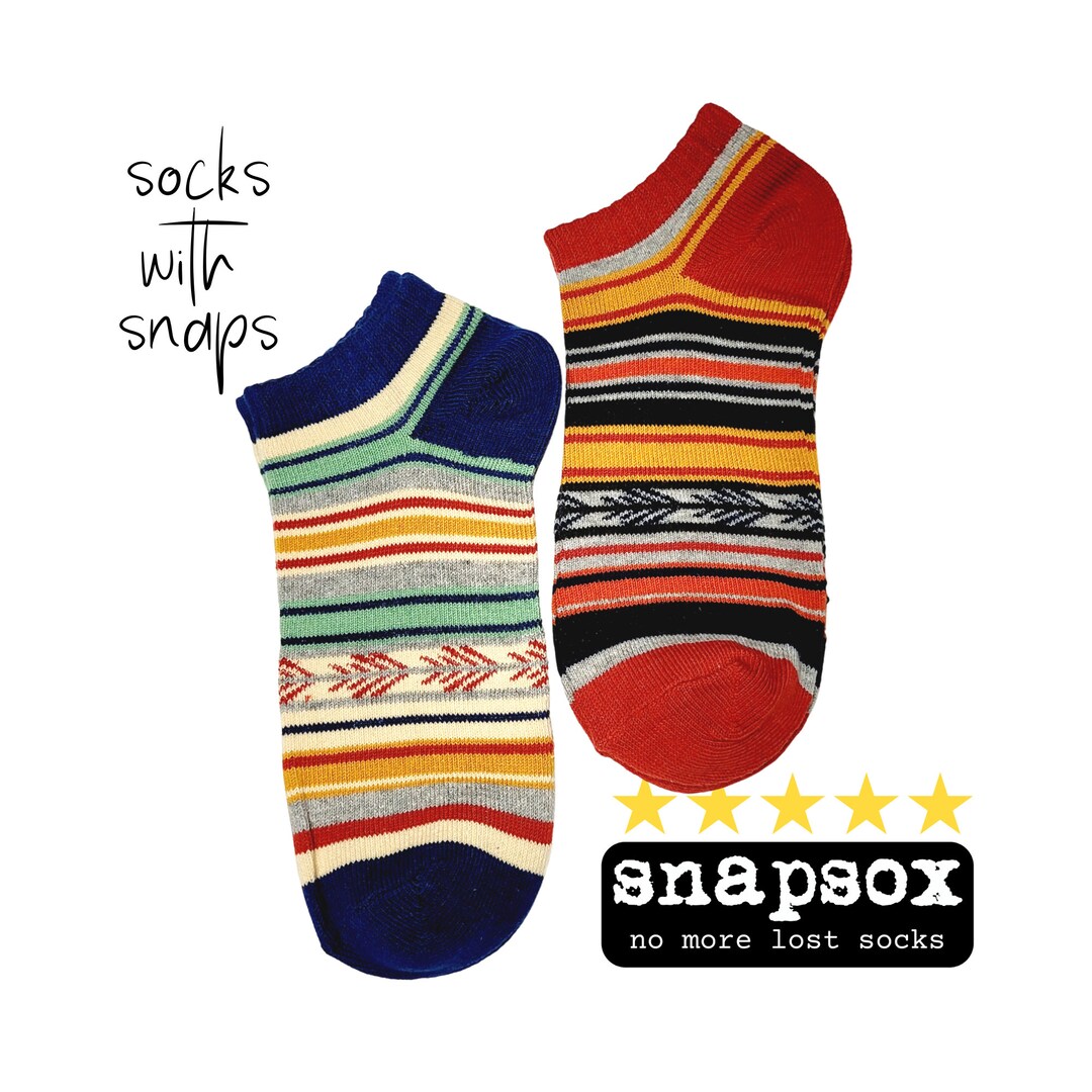 Snapsox NO MORE Lost Socks. 2 Pair Socks Set. Boat Socks. Sock