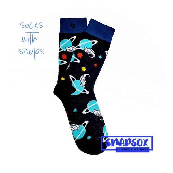Snapsox : PLUS de chaussettes perdues. Chaussettes spatiales pour astronautes. Chaussettes galaxie. Chaussettes représentant les planètes de l'espace. Cadeau fantaisie pour passionnés de l'espace * Livraison gratuite !
