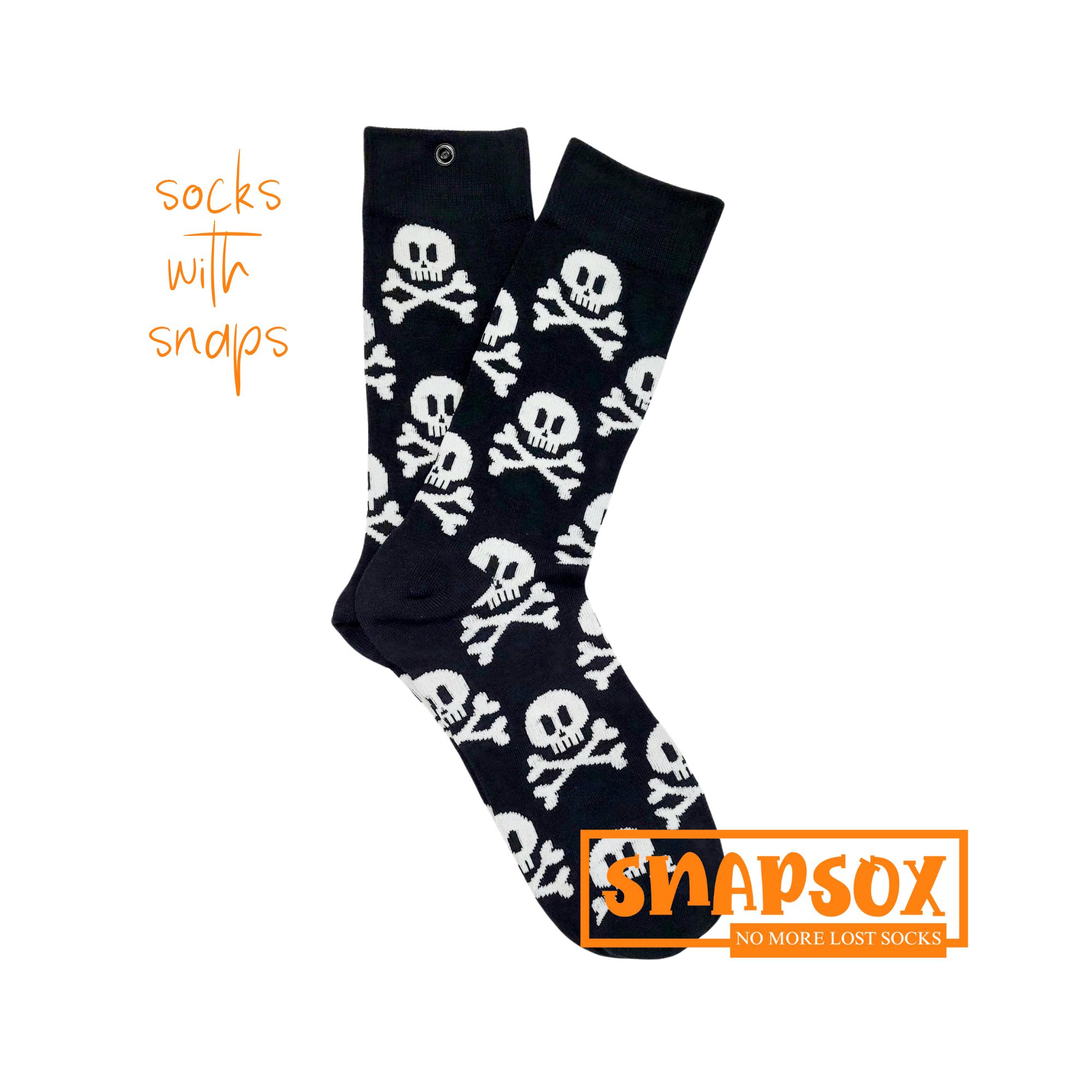 Macahel Women's 2-Pack Black And White Striped Skull And Crossbones Socks – Mid Calf, Cotton Blend