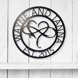 Personalized Infinity Heart Metal Sign | Infinity Sign | Custom Family Sign | Metal Infinity Symbol | Wedding Gifts