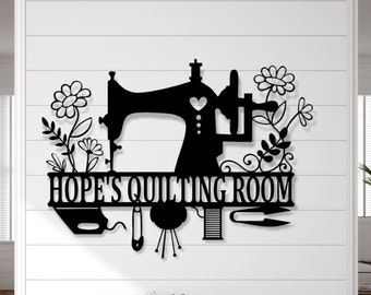 Sewing room sign, personalized sign, sewing sign. metal sewing sign, quilting sign, gift for her, farm sign, gift for grandma, gift for mom