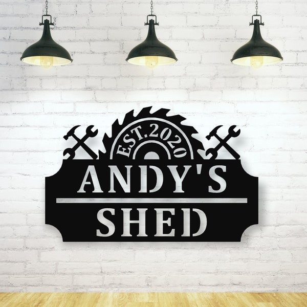 metal garage sign, personalized metal shop sign, tool shed sign, Custom Workshop Sign | Free Shipping | Metal Sign | Gifts | Man Cave