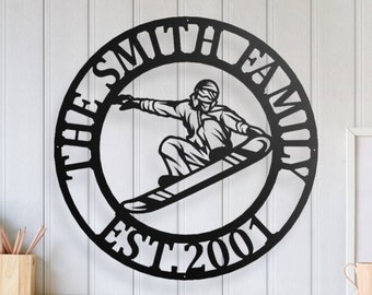 Snowboard Wall Art, Metal Wall Decor, Metal Wall Art, Ski decor, Snowboarding Decor, Housewarming Gift, Gifts for Snowboarder, Office