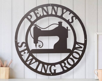 Sewing room sign, personalized sign, sewing sign. metal sewing sign, quilting sign, gift for her, farm sign, gift for grandma, gift for mom