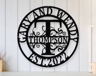 Custom Family Name Sign, Monogram Family Sign, Personalized Last Name Sign, Family Last Name Decor, Family Initial Sign, Family Letter Sign