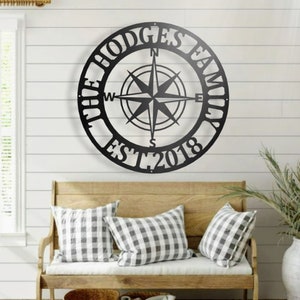 Personalized Compass Rose Metal Sign - Nautical Address Wall Art - Coordinates Wall Decor - Housewarming -Free Shipping - Custom Coordinates