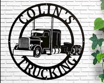 Big Rig, Trucker, 18 Wheeler, Diesel, metal sign, art, wall decor, trucking company, Customized Metal Trucker Sign, Truck Driver, Trucker