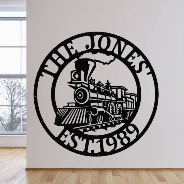 Train Metal Sign - Metal Wall Decor, Custom Metal Name Sign, Custom Train Sign,Railroad Sign, Railway Sign, Train Room, Train Decor