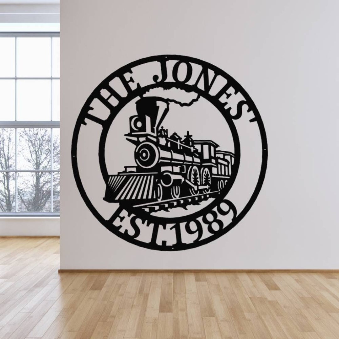 Custom Rail Signs Train Metal Sign - Metal Wall Decor, Custom Metal Name Sign, Custom ...