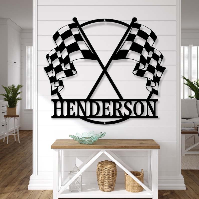 Customizable Metal Checkered Racing Flags Sign Race Car Sign - Etsy