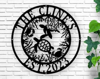 Metal sea turtle, Metal wall art, Metal wall decor, metal turtle, Metal sea life, Under the sea, Turtle decor, ocean decor, Beach decor, art