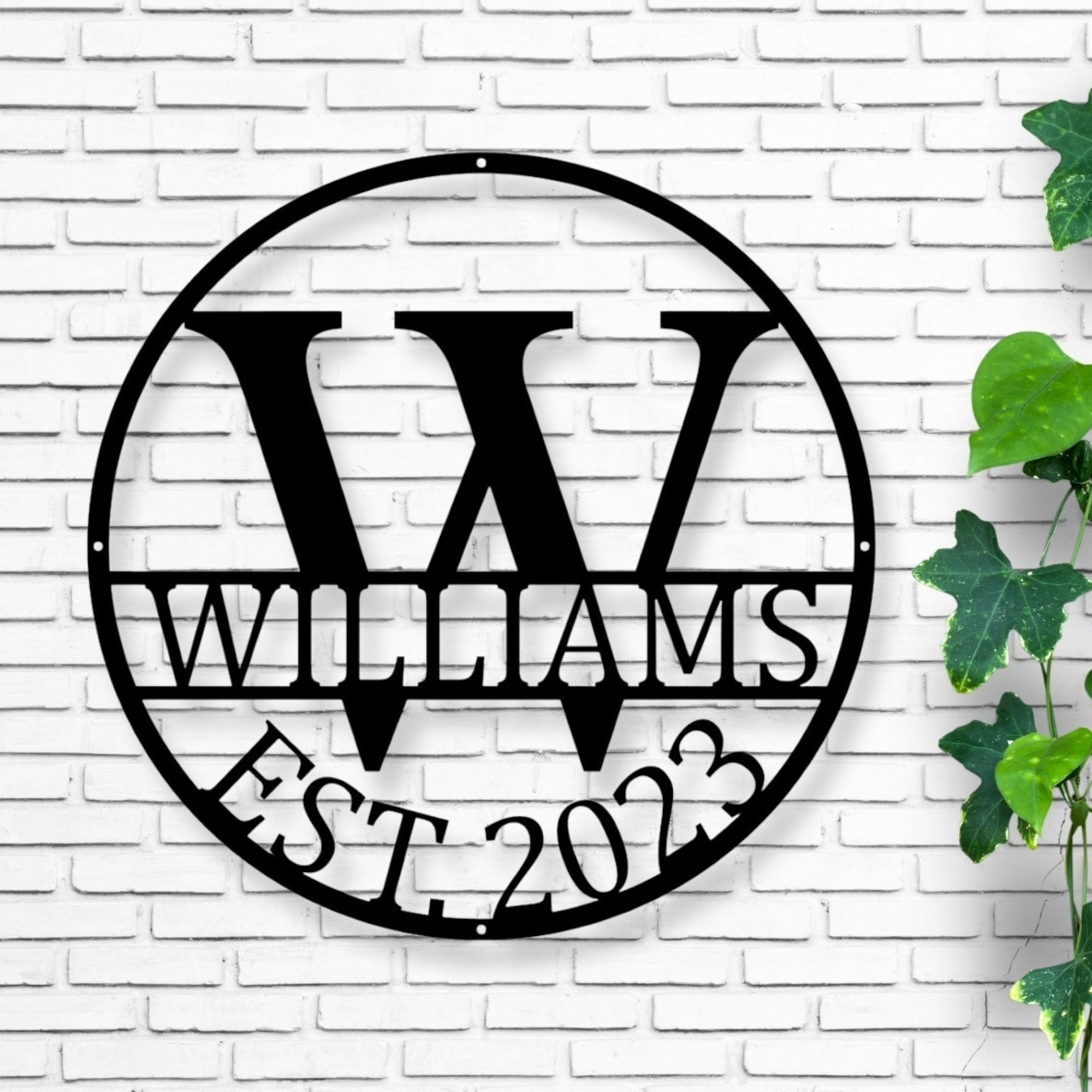 Personalized Family Name Metal Sign, Housewarming Gift, Metal Monogram Sign, Door Hanger, Last Name Sign, Metal Wall Art, established sign