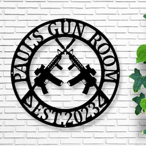 Letrero de metal para armas personalizado - Letrero de metal para armas - Regalo para dueños de armas - Decoración de armería - Segunda enmienda - Regalo del ejército - Regalo para veteranos - AR-15 - Regalo de armas
