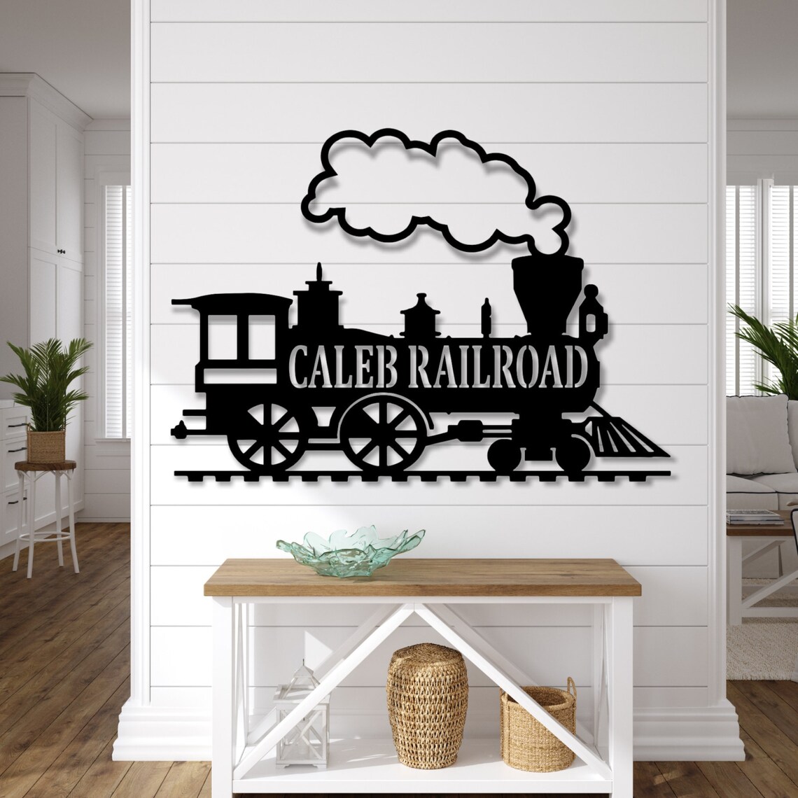 Custom Rail Signs Train Metal Sign - Metal Wall Decor, Custom Metal Name Sign, Custom ...