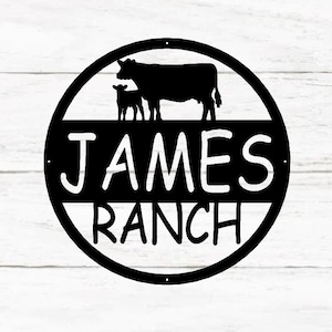 cow calf Metal Sign, Custom Cow/Calf, Farmer sign, Personalized, Established, Plasma cut steel sign, animals farm, metal art, farmhouse