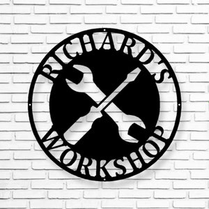 Garagenschild aus Metall, benutzerdefiniertes Garagenschild, personalisiertes Geschenk für Papa, benutzerdefiniertes Garagenschild, Metallschild für die Garage, Vatertagsgeschenk, Metallschild