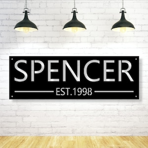 Letrero de metal personalizado, Letrero de metal personalizado, Letreros de metal personalizados, Letreros para exteriores, Letrero de metal con nombre de familia, Letrero de metal con apellido, Letrero de est