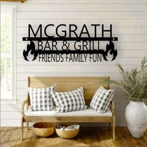 Personalisiertes BBQ-Metallschild, Küche-Metallschild, personalisiertes Outdoor-Metallschild, Grillen-Geschenke Zeichen personalisiert, Grill-Geschenke für Papa