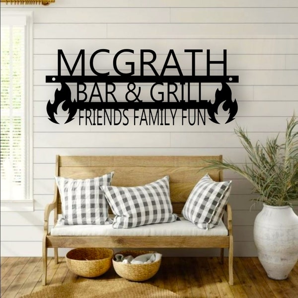 Personalized BBQ Metal Sign, Kitchen Metal Sign, Personalized Outdoor Metal sign,  Grilling Gifts Sign Personalized,, Grill Gifts for Dad