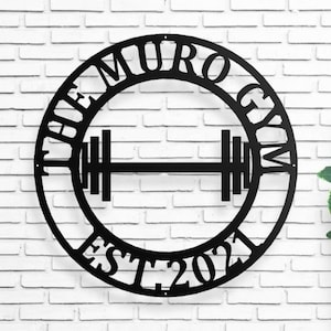 Cartello palestra personalizzato, cartello palestra di casa, cartello palestra personalizzato, arredamento palestra di casa, arte murale palestra personalizzata, regalo cross fit, arte con manubri, palestra in garage