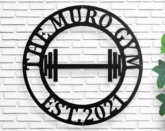 Custom Gym Sign, Home Gym Sign, Personalized Gym Sign, Home Gym Décor, Custom Gym Wall Art, Cross Fit Gift, Dumbbell Art, Garage Gym