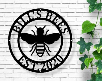 Honey Bee Family Name Established Sign | Custom Metal Sign