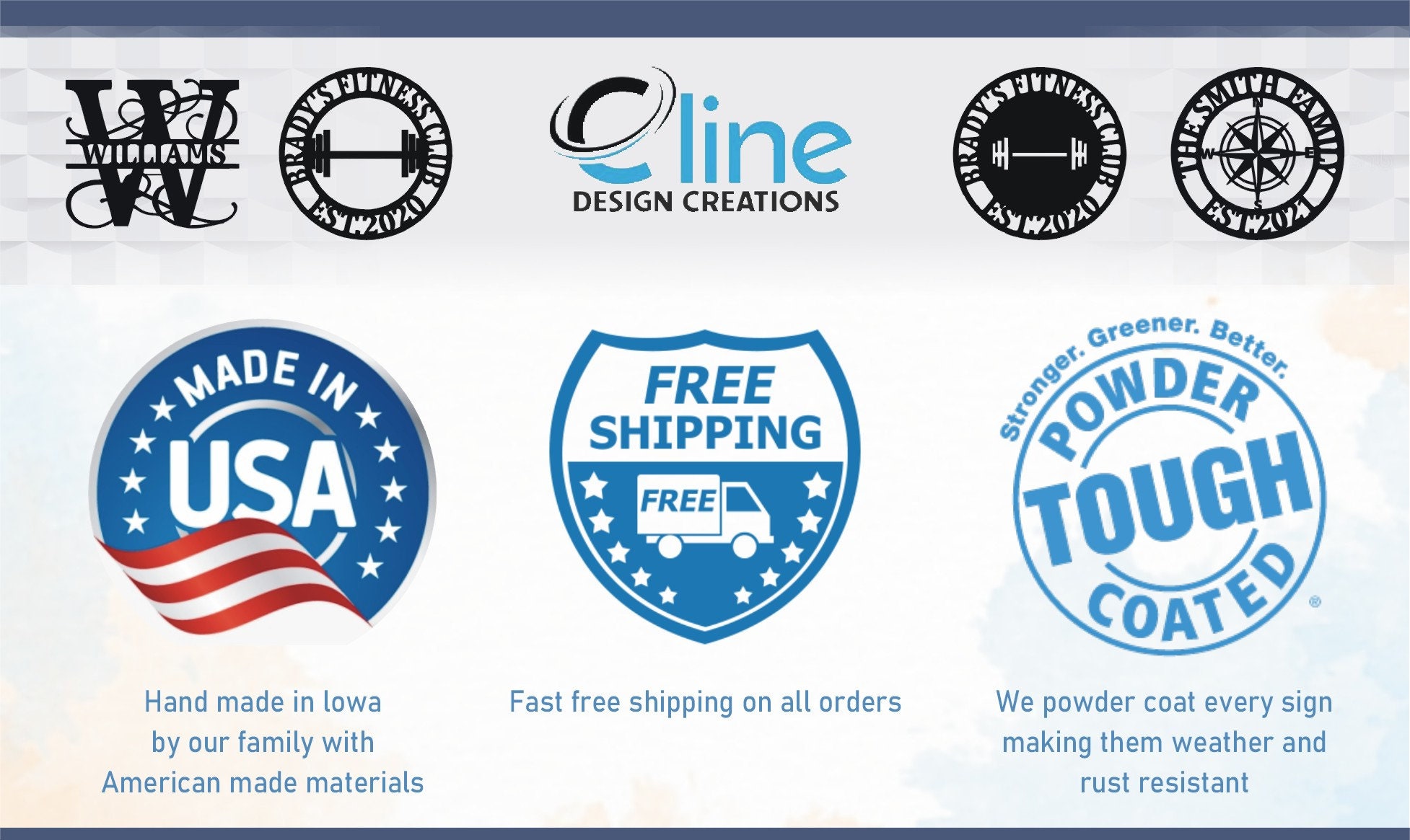 Custom American Flag Workshop Sign | Metal Shop Sign | Free