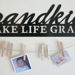 Grand kids make life grand, metal monogram, metal wall decor, metal quote, Housewarming Gift, Christmas gift, Mother&#39;s Day