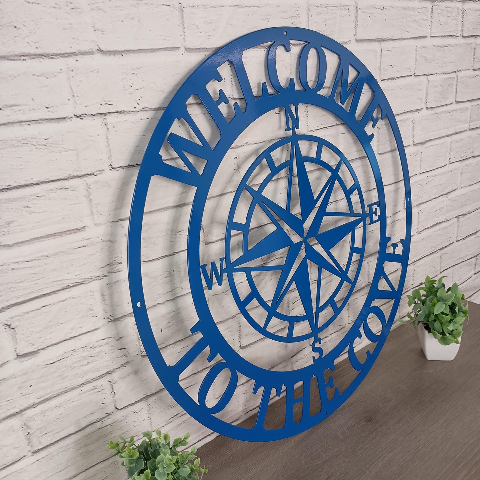 Compass Address Sign Personalized Compass Rose Metal Sign - Nautical Address Wall Art ...