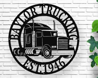 Big Rig, Trucker, 18 Wheeler, Diesel, metal sign, art, wall decor, trucking company, Customized Metal Trucker Sign, Truck Driver, Trucker