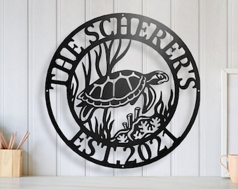 Metal sea turtle, Metal wall art, Metal wall decor, metal turtle, Metal sea life, Under the sea, Turtle decor, ocean decor, Beach decor, art