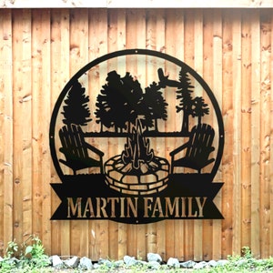 Metal Outdoor Sign | Custom Campfire Sign | Camper Décor | Personalized Camping Gifts Fire Pit Sign Outdoor Decor Cabin Sign | Campsite Sign