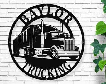 Big Rig, Trucker, 18 Wheeler, Diesel, metal sign, art, wall decor, trucking company, Customized Metal Trucker Sign, Truck Driver, Trucker