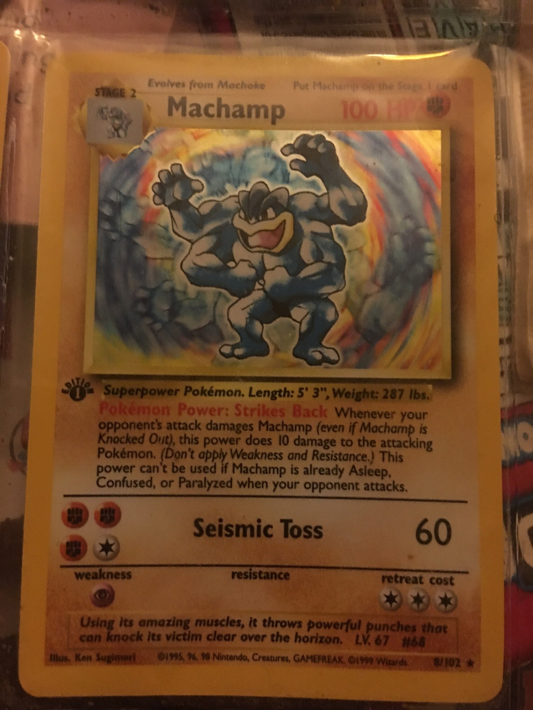 Machamp 1999 First Edition RARE HALO 8 102 Etsy