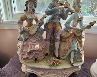 アルゼンチンの置物 Azzolin Brothers Capodimonte Lamp!! Figural Musicians Trio XLG - Etsy