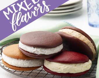 Oversized Gourmet Handmade Mixed Flavors Whoopie Pies- Grandma Tico's classic recipes from the 1930s - 4 pack box