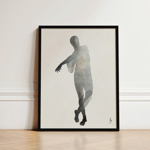 Minimalist Gay Art Print Gay Male Painting Framed Gay Art Gay Male Dancer Print Art Deco Man Light 3