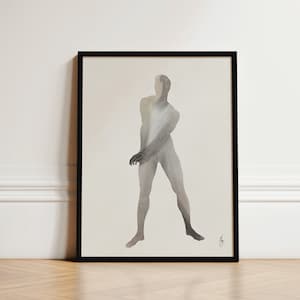 Minimalist Gay Art Print Gay Male Painting Framed Gay Art Gay Male Dancer Print Art Deco Man Light 1