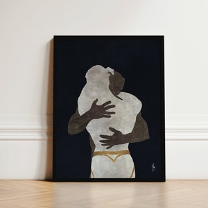 ミニマリスト ゲイ アート プリント ゲイ 男性 絵画 額入り ゲイ アート ボンデージ ゲイ カップル プリント 白黒 ゲイ カップル ダーク 8