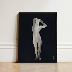 Minimalist Gay Art Print Gay Male Painting Framed Gay Art Gay Male Dancer Print Art Deco Man Dark 5
