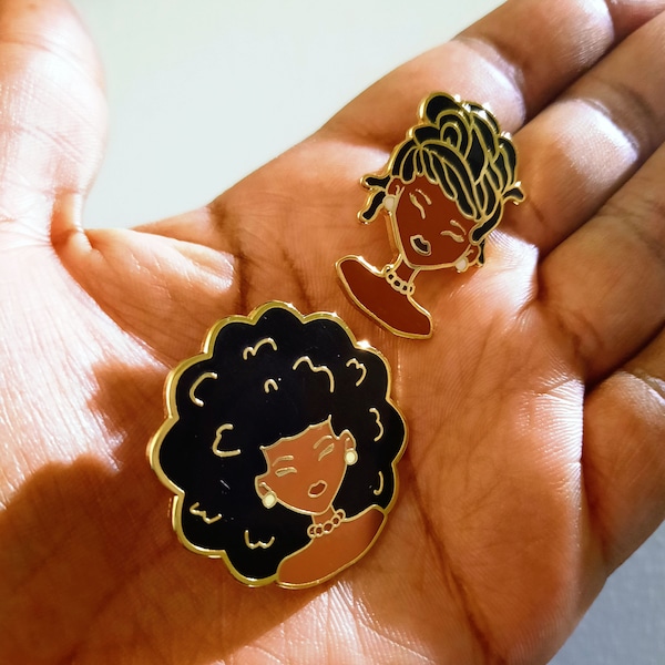 Dreadlock, Natural Hair, Locs Hard Enamel Pin