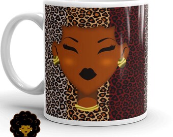 Afro Leopard Print Mug
