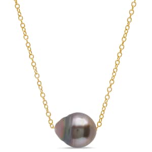 Tahitian Black Pearl Gold Necklace