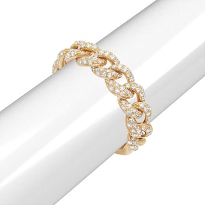 14k Gold & Diamond Cuban Link Ring