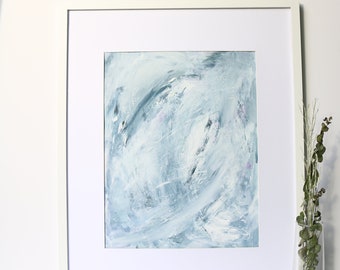 Abstrakte Acryl-Kunst, moderne Kunst, Acryl-Kunst, 11 x 14 abstrakte Kunst, blau und weiß abstrakt, Original abstrakte Kunstwerk, SarahJuneArtStudio