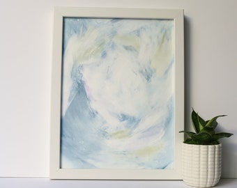 Abstrakte Acryl-Kunst, moderne Kunst, Acryl-Kunst, 9 x 12 abstrakte Kunst, blau und weiß abstrakt, Original abstrakte Kunstwerk, SarahJuneArtStudio