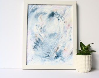Abstrakte Acryl-Kunst, moderne Kunst, Acryl-Kunst, 9 x 12 abstrakte Kunst, blau und lila abstrakt, Original abstrakte Kunstwerk, SarahJuneArtStudio