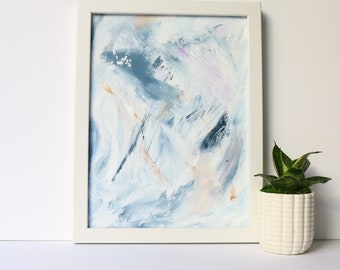 Abstrakte Acryl-Kunst, moderne Kunst, Acryl-Kunst, 9 x 12 abstrakte Kunst, blaue abstrakte Kunst, Original abstrakte Kunstwerk, SarahJuneArtStudio